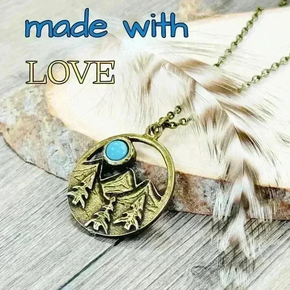 Turquoise Western necklace mountain pendant country jewelry Boutique - Picture 7 of 11